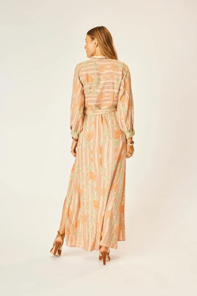 Women Natalie Martin Dresses Kate Long Sleeve Maxi Chamomile Apricot