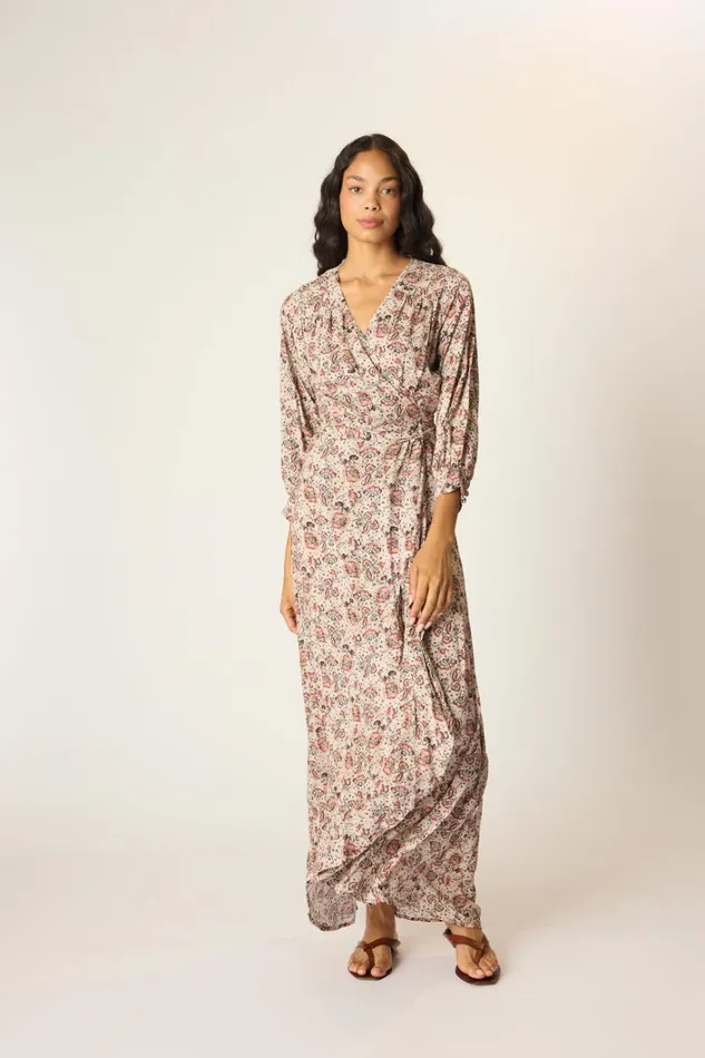 Women Natalie Martin Dresses Kate Long Sleeve Maxi Heirloom Rose