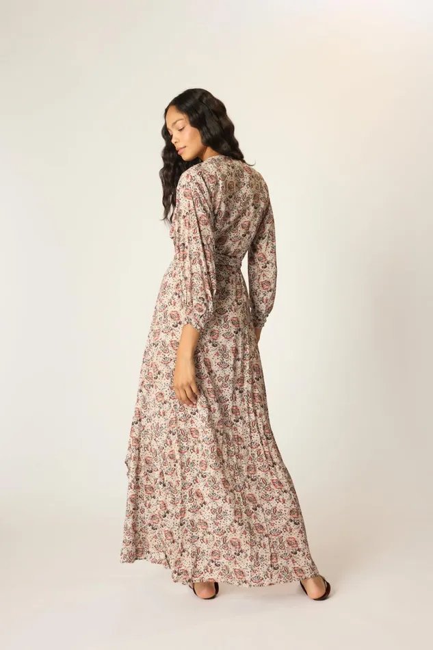 Women Natalie Martin Dresses Kate Long Sleeve Maxi Heirloom Rose