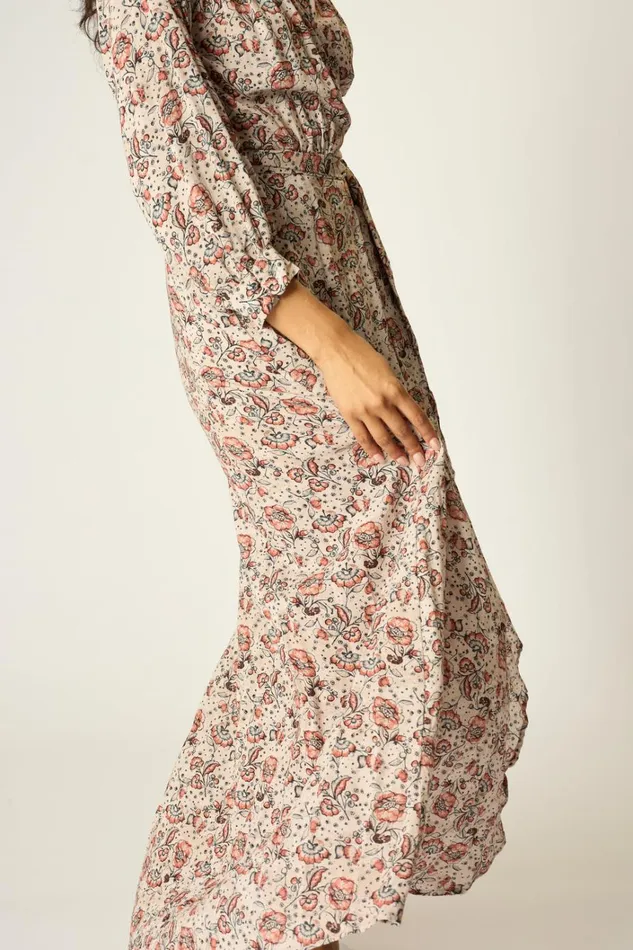Women Natalie Martin Dresses Kate Long Sleeve Maxi Heirloom Rose