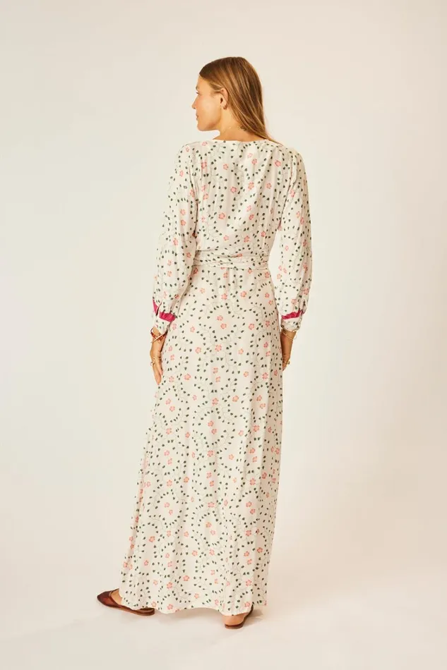 Women Natalie Martin Dresses Kate Long Sleeve Maxi Pinwheel Cotton