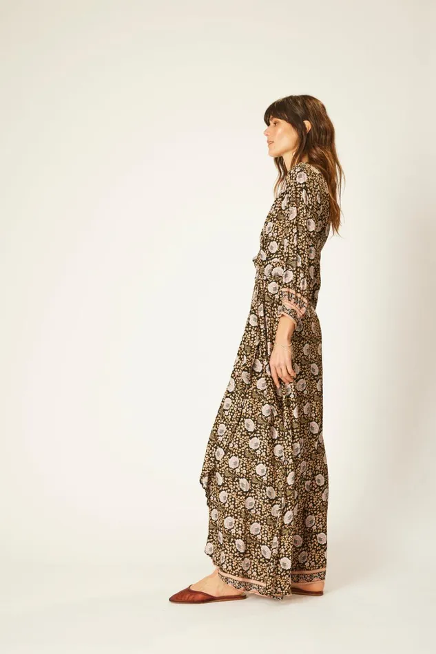 Women Natalie Martin Dresses Kate Long Sleeve Maxi Vintage Flowers Sepia