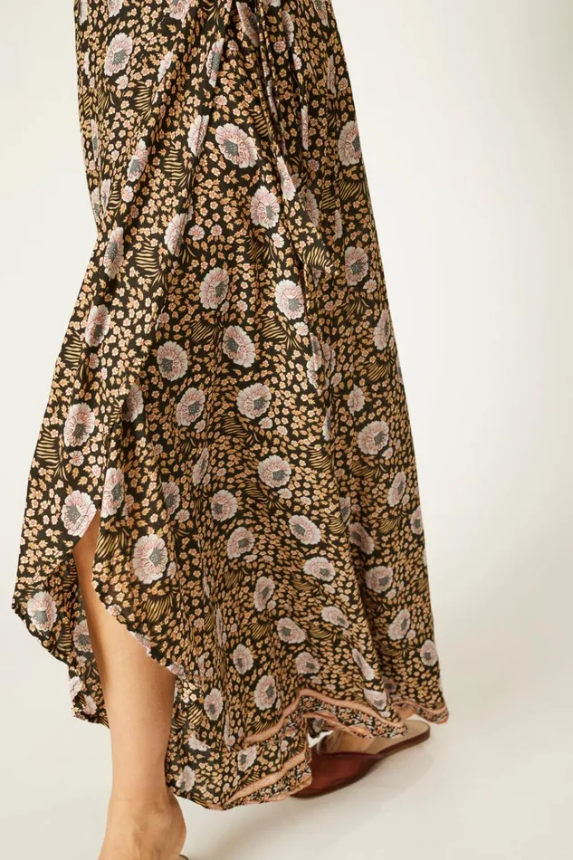 Women Natalie Martin Dresses Kate Long Sleeve Maxi Vintage Flowers Sepia