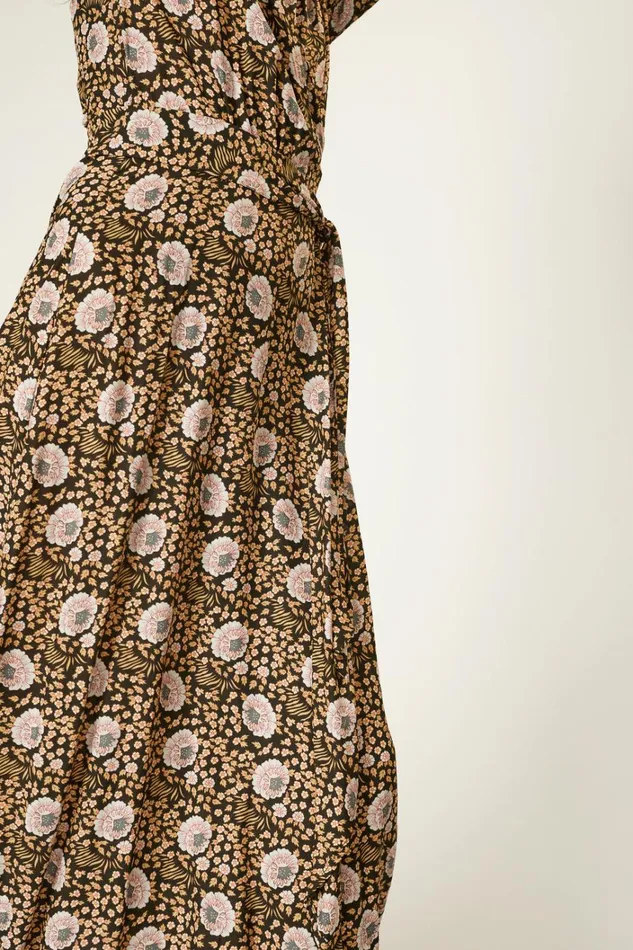 Women Natalie Martin Dresses Kate Long Sleeve Maxi Vintage Flowers Sepia
