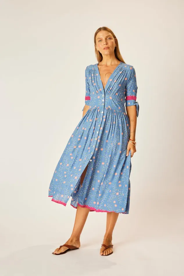 Women Natalie Martin Dresses Layla Dress Pinwheel Denim