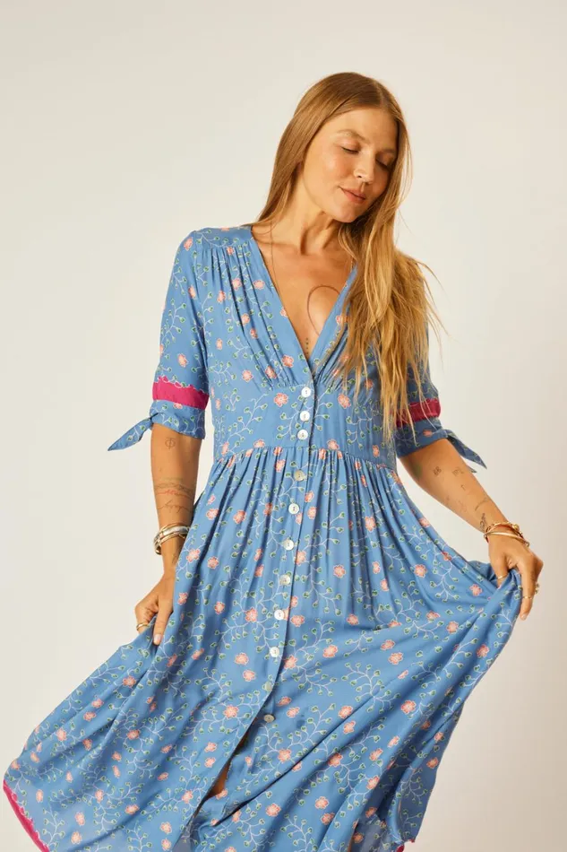 Women Natalie Martin Dresses Layla Dress Pinwheel Denim