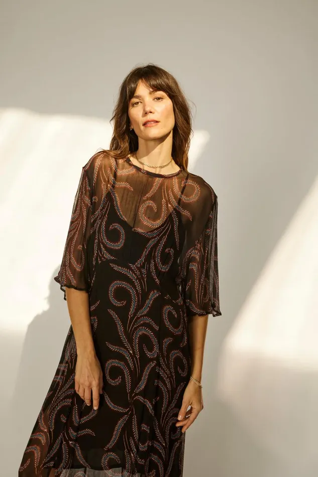 Women Natalie Martin Dresses Lily Dress Feather Chiffon