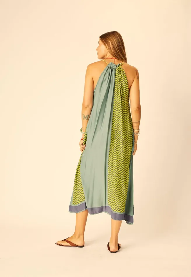 Women Natalie Martin Dresses Marlien Dress Block Zigzag Lime