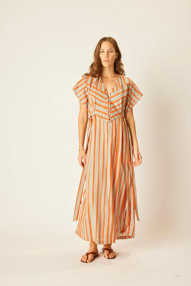 Women Natalie Martin Dresses Monica Dress Batik Stripe Sage Women Natalie Martin Dresses Monica Dress Batik Stripe Sage