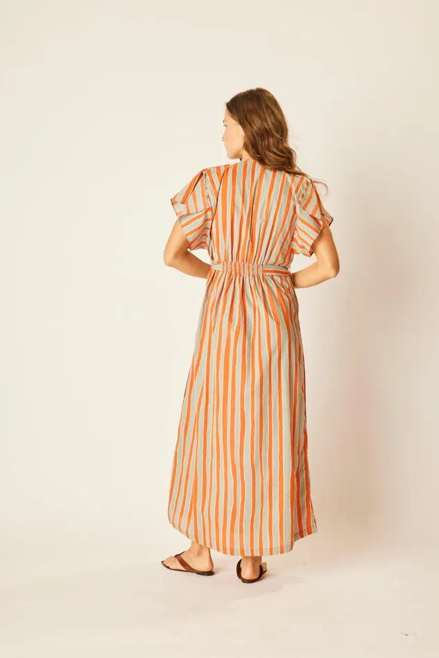 Women Natalie Martin Dresses Monica Dress Batik Stripe Sage Women Natalie Martin Dresses Monica Dress Batik Stripe Sage