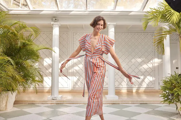 Women Natalie Martin Dresses Monica Dress Batik Stripe Sage Women Natalie Martin Dresses Monica Dress Batik Stripe Sage