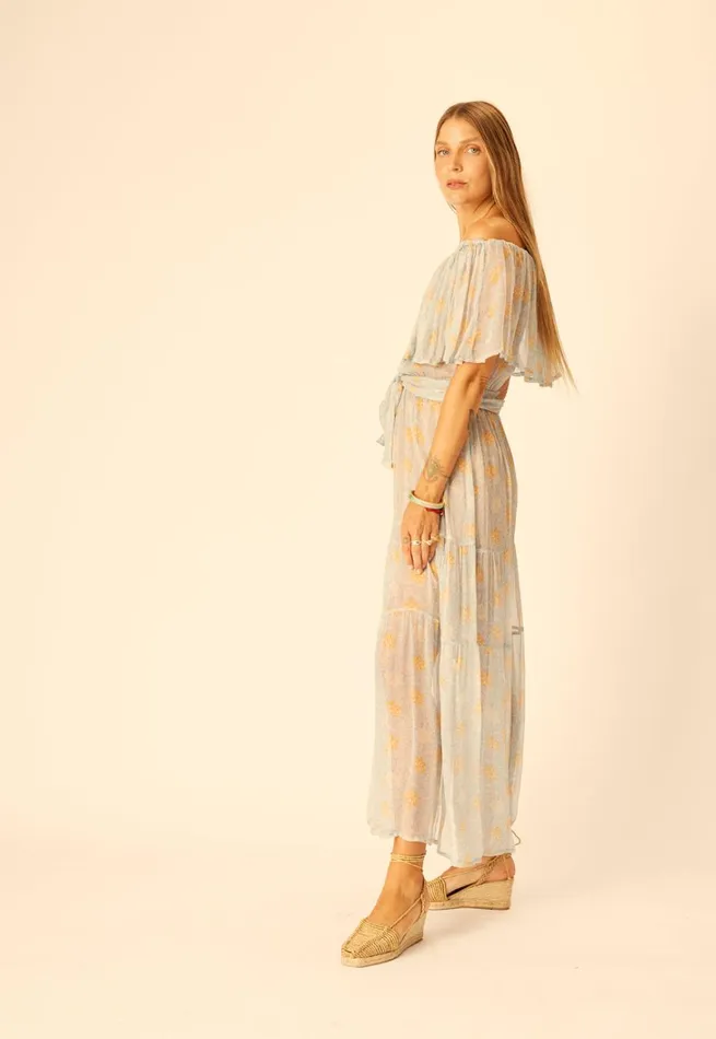 Women Natalie Martin Dresses Naomi Dress With Sash Snowflake Tangerine