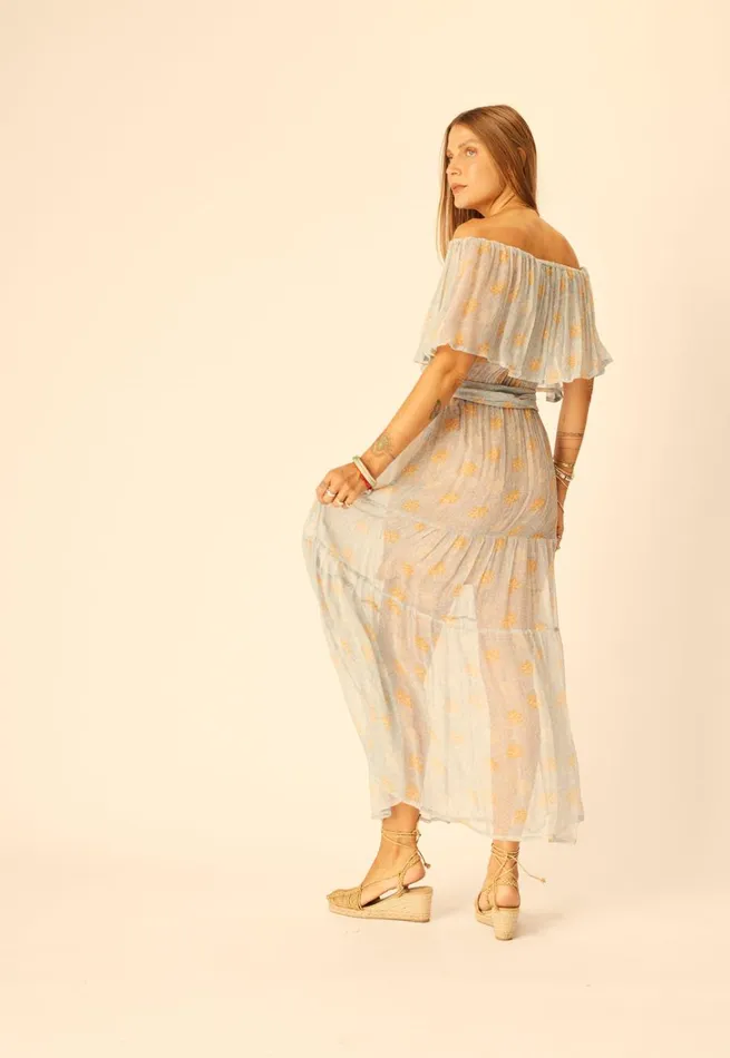 Women Natalie Martin Dresses Naomi Dress With Sash Snowflake Tangerine