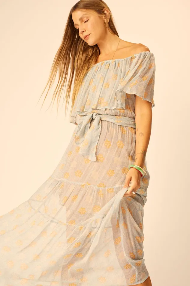 Women Natalie Martin Dresses Naomi Dress With Sash Snowflake Tangerine