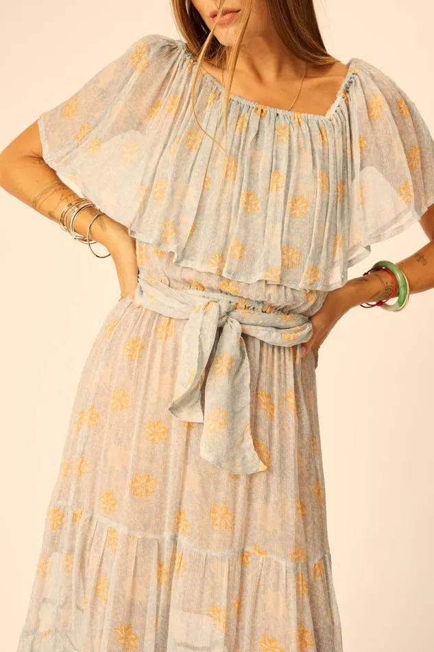 Women Natalie Martin Dresses Naomi Dress With Sash Snowflake Tangerine