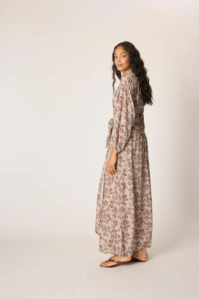 Women Natalie Martin Dresses Nico LS Maxi With Sash Heirloom Rose
