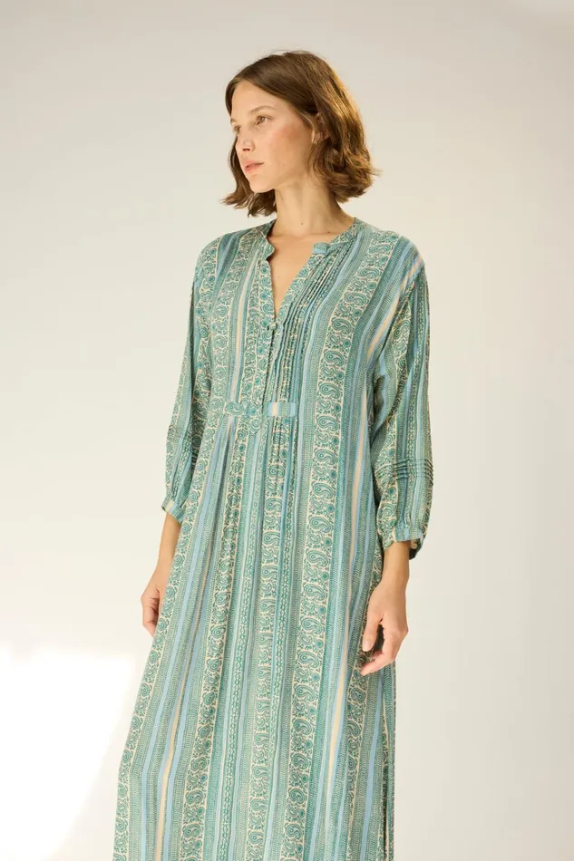 Women Natalie Martin Dresses Sammie Maxi Paisley Stripe Pool