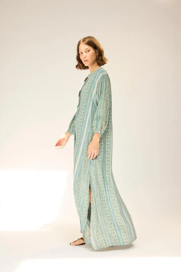 Women Natalie Martin Dresses Sammie Maxi Paisley Stripe Pool