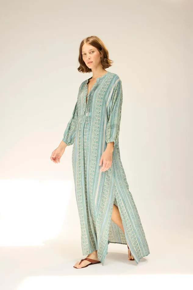 Women Natalie Martin Dresses Sammie Maxi Paisley Stripe Pool