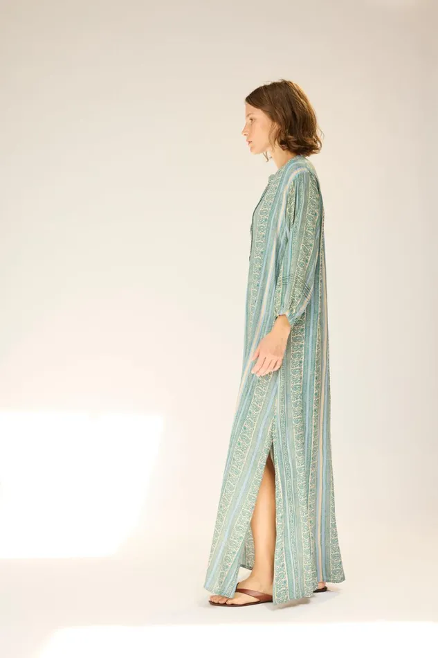 Women Natalie Martin Dresses Sammie Maxi Paisley Stripe Pool