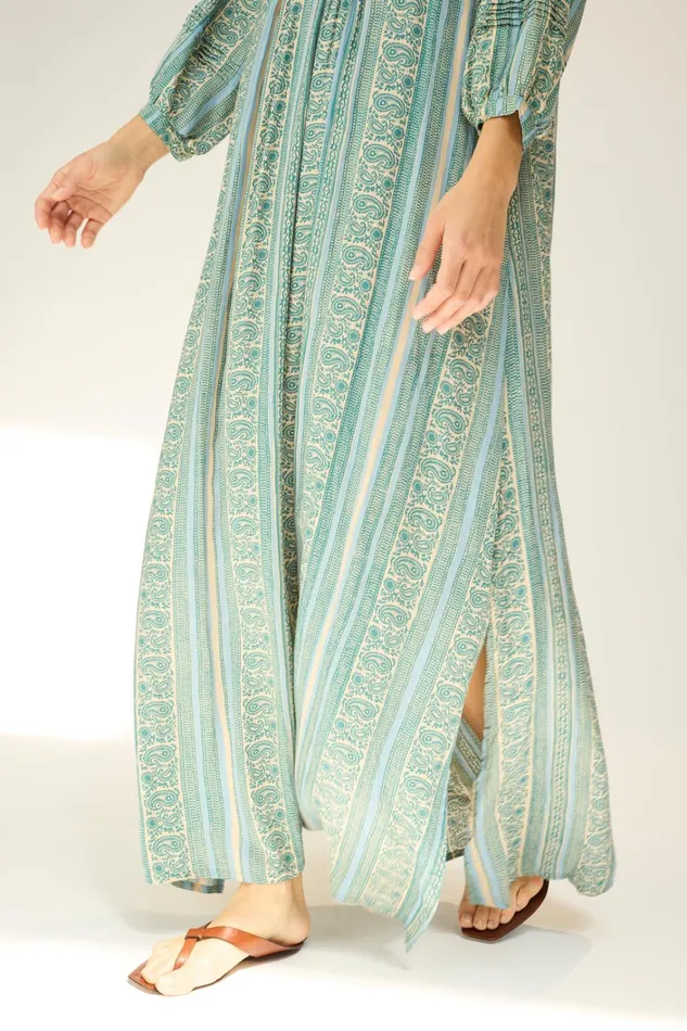 Women Natalie Martin Dresses Sammie Maxi Paisley Stripe Pool