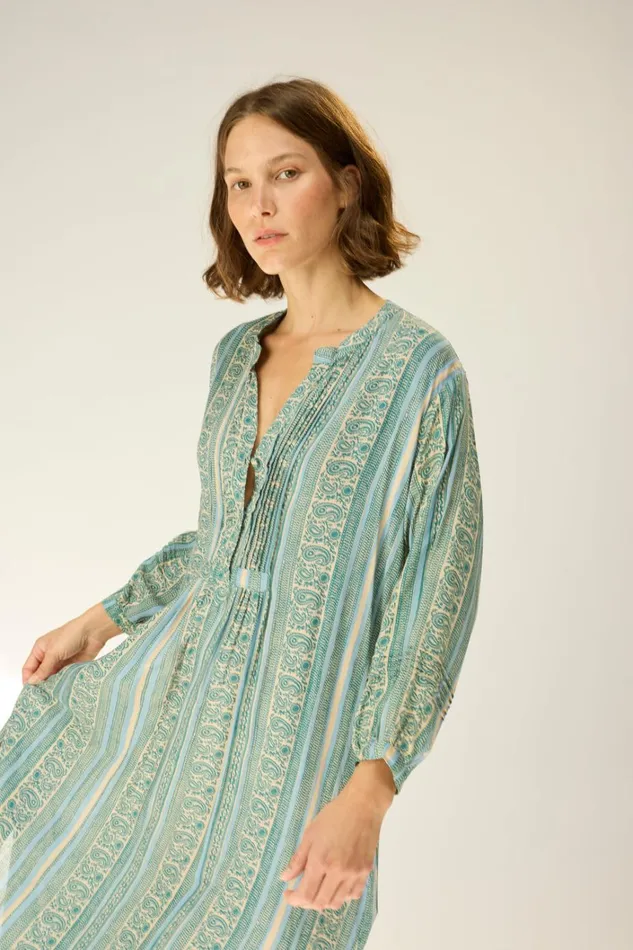 Women Natalie Martin Dresses Sammie Maxi Paisley Stripe Pool
