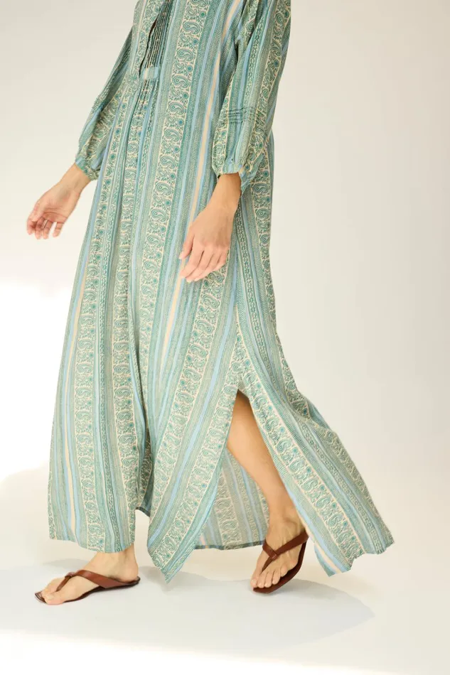 Women Natalie Martin Dresses Sammie Maxi Paisley Stripe Pool