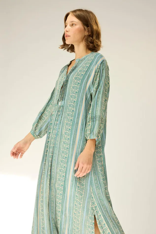 Women Natalie Martin Dresses Sammie Maxi Paisley Stripe Pool