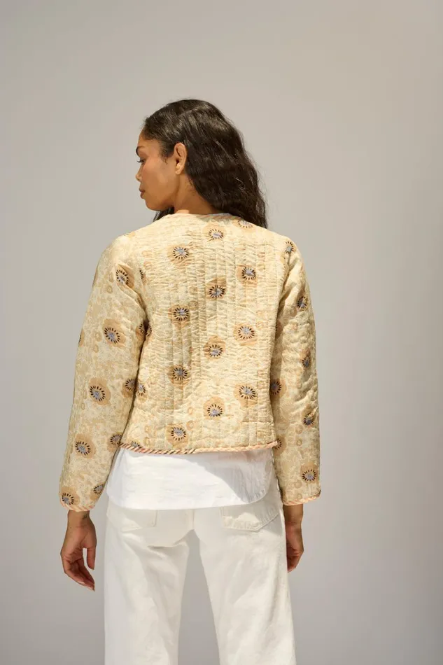 Women Natalie Martin Jackets and Vests Saskia Jacket Peach Stripe Combo