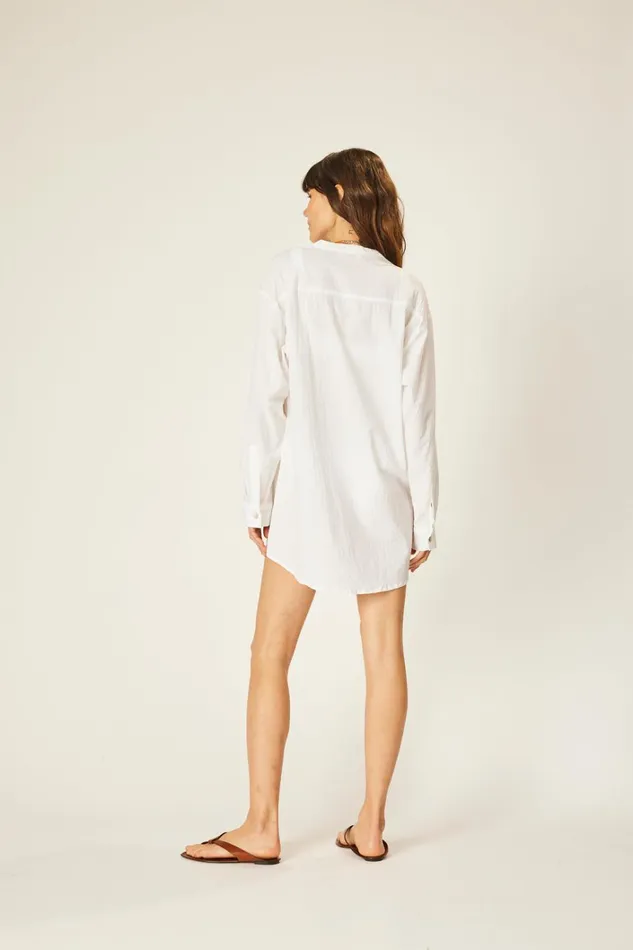 Women Natalie Martin Tops Aprs Swim Shirt White Flat Cotton