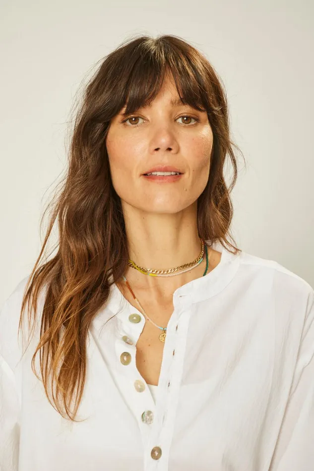 Women Natalie Martin Tops Aprs Swim Shirt White Flat Cotton