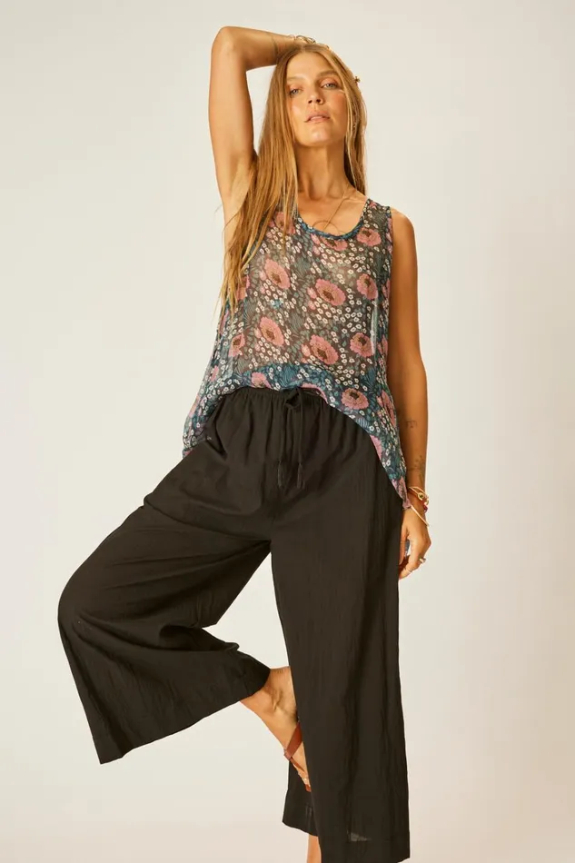 Women Natalie Martin Tops Ariana Tank Vintage Flowers Indigo