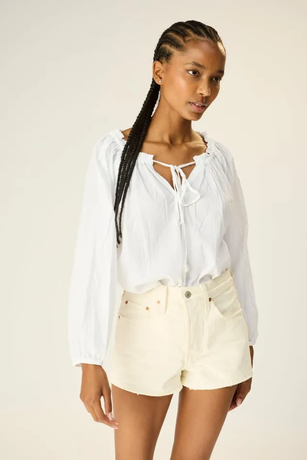 Women Natalie Martin Tops Ashley Top White Flat Cotton
