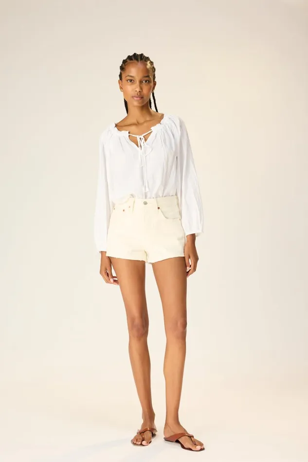 Women Natalie Martin Tops Ashley Top White Flat Cotton