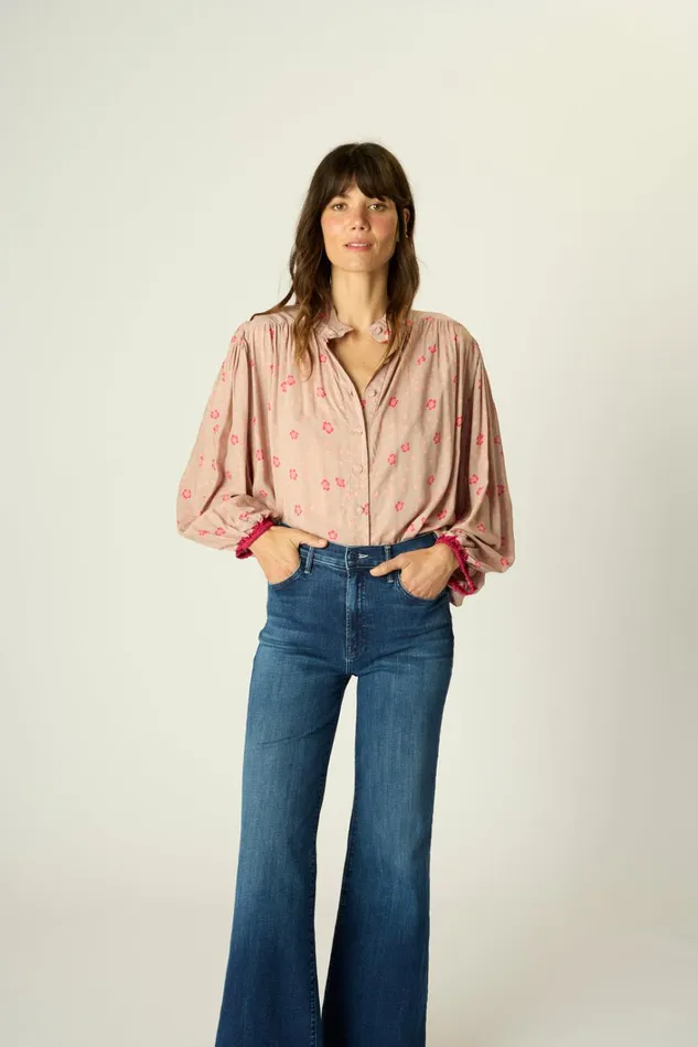 Women Natalie Martin Tops Iris Top Pinwheel Mink Women Natalie Martin Tops Iris Top Pinwheel Mink