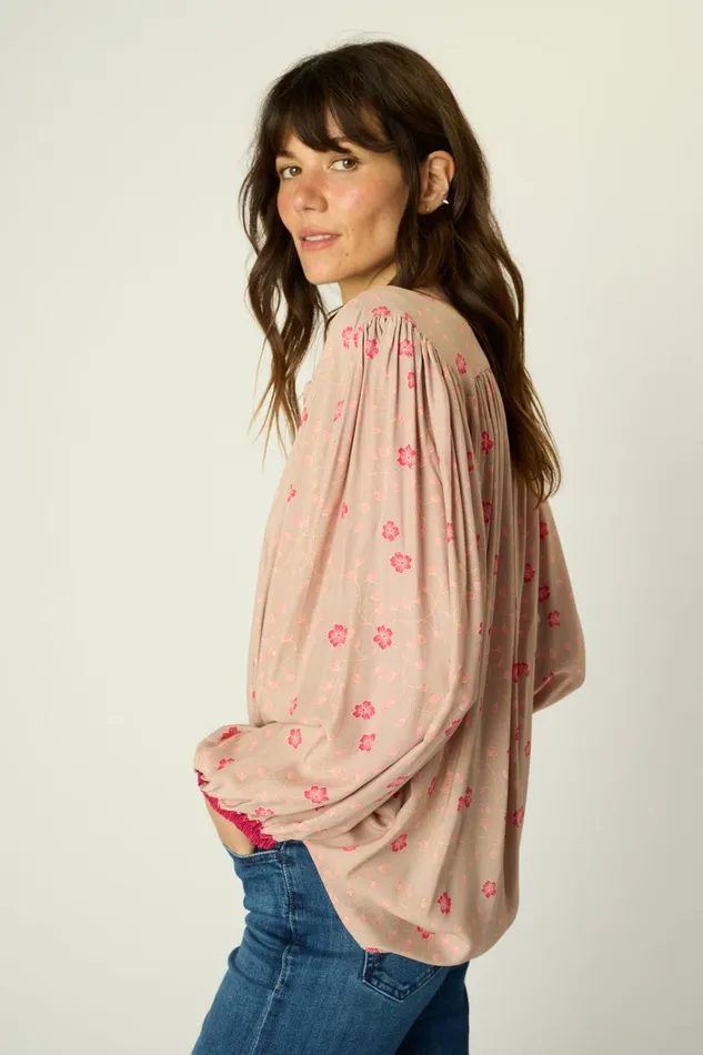 Women Natalie Martin Tops Iris Top Pinwheel Mink Women Natalie Martin Tops Iris Top Pinwheel Mink
