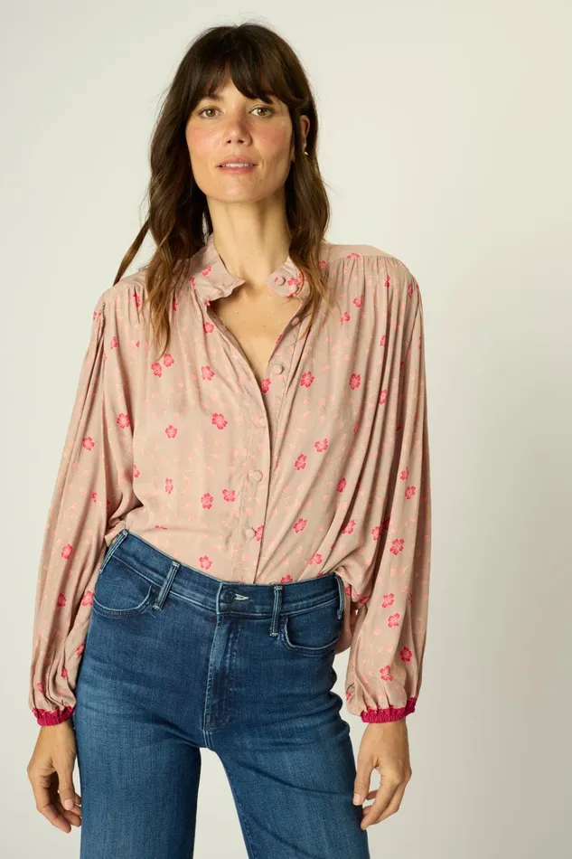 Women Natalie Martin Tops Iris Top Pinwheel Mink Women Natalie Martin Tops Iris Top Pinwheel Mink