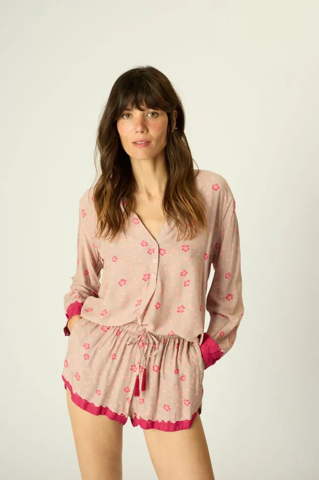 Women Natalie Martin Tops Leslie Shirt Pinwheel Mink