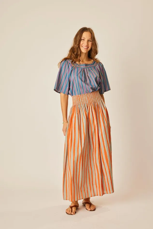 Women Natalie Martin Tops Nikki Top Batik Stripe Lavender
