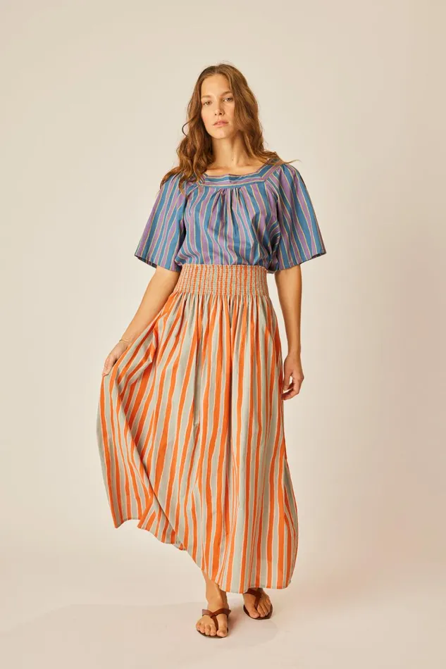 Women Natalie Martin Tops Nikki Top Batik Stripe Lavender