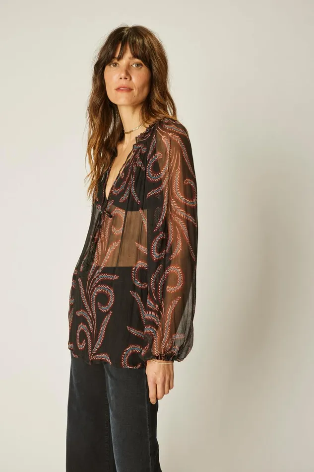 Women Natalie Martin Tops Penny Blouse Feather Chiffon