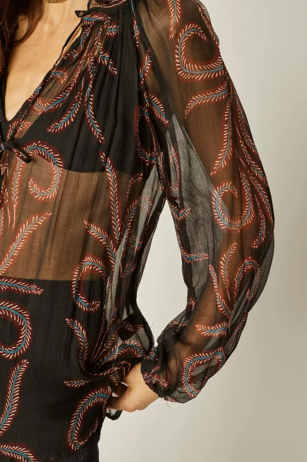 Women Natalie Martin Tops Penny Blouse Feather Chiffon