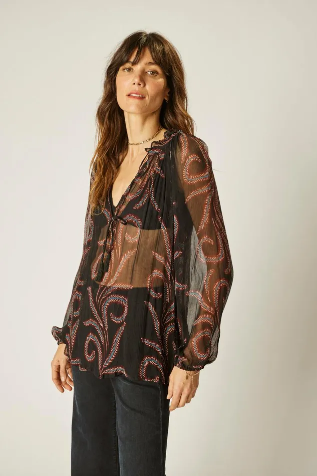 Women Natalie Martin Tops Penny Blouse Feather Chiffon