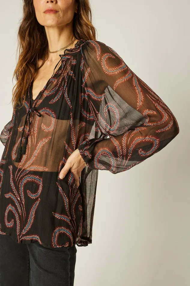Women Natalie Martin Tops Penny Blouse Feather Chiffon