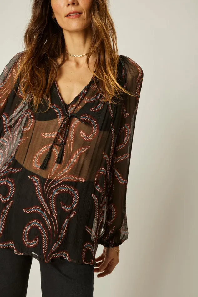 Women Natalie Martin Tops Penny Blouse Feather Chiffon