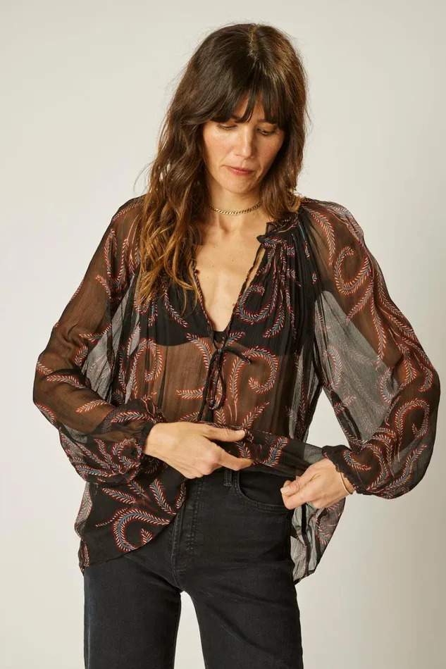 Women Natalie Martin Tops Penny Blouse Feather Chiffon