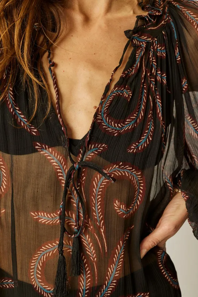 Women Natalie Martin Tops Penny Blouse Feather Chiffon