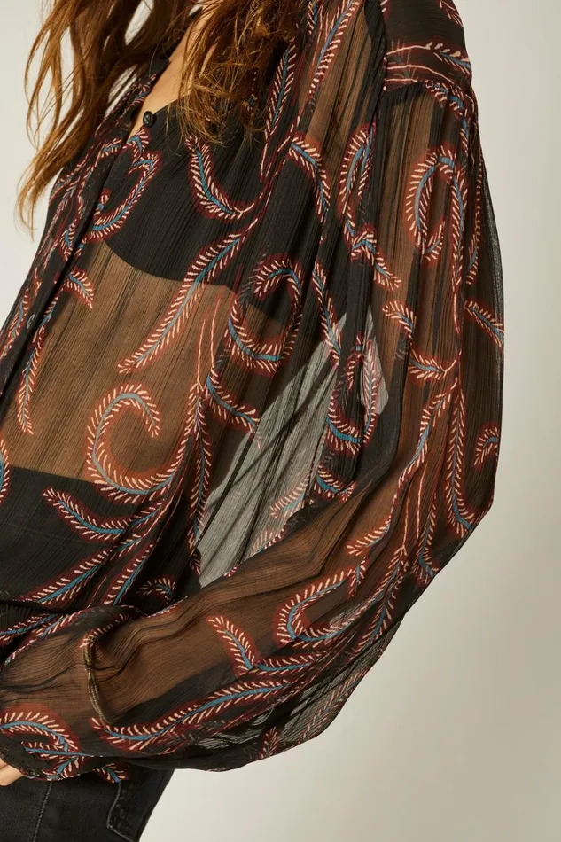 Women Natalie Martin Tops Tolan Shirt Feather Chiffon