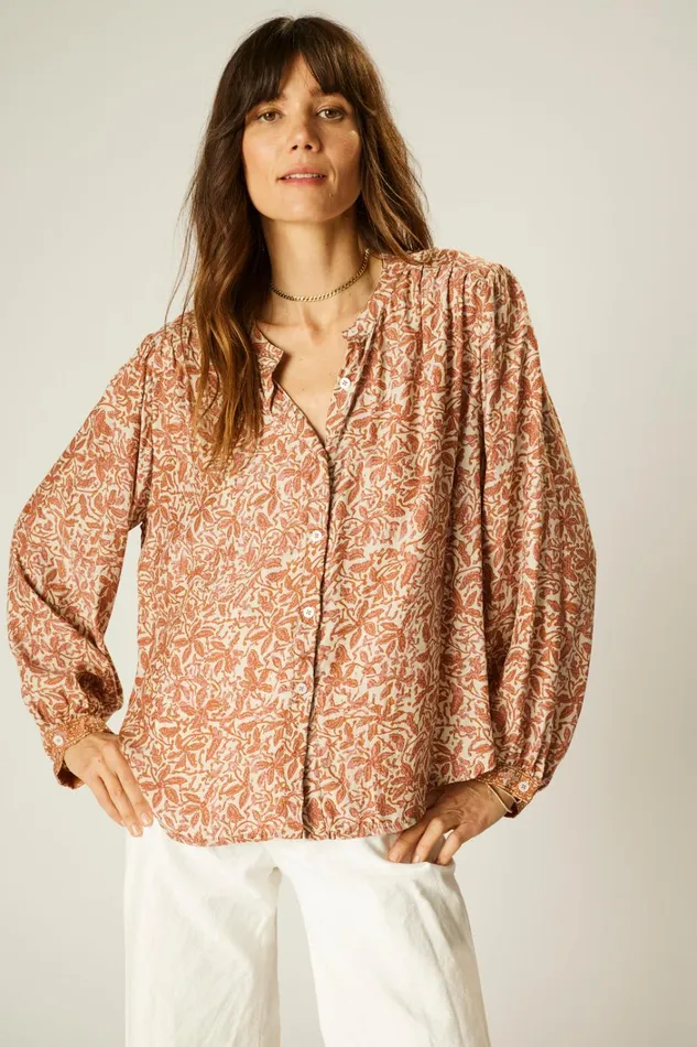 Women Natalie Martin Tops Tolan Shirt Gloriosa Sandstone