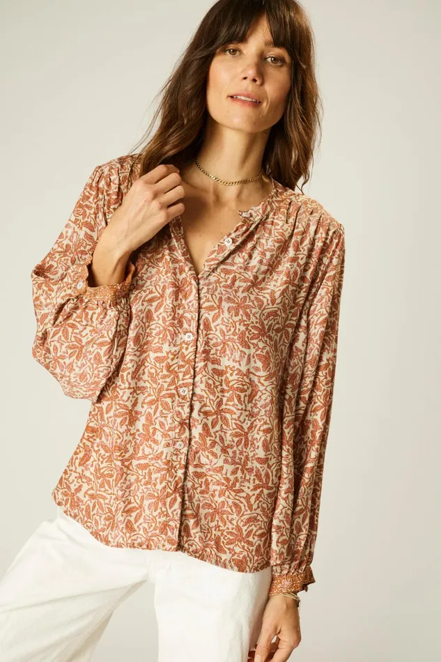 Women Natalie Martin Tops Tolan Shirt Gloriosa Sandstone